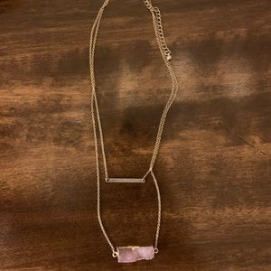 Pretty Pinkish Purple Druzy Necklace